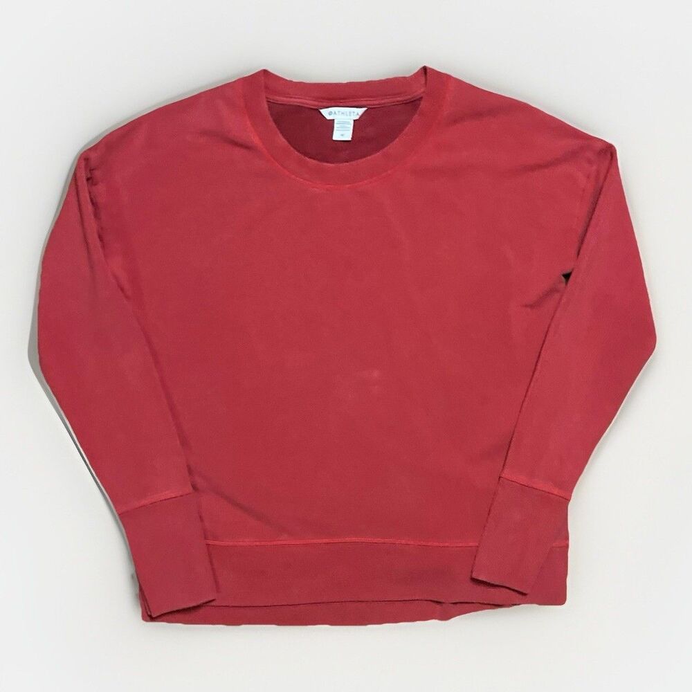 ATHLETA Coaster Luxe Recover Sweatshirt Athletic 659287 SZ M Red